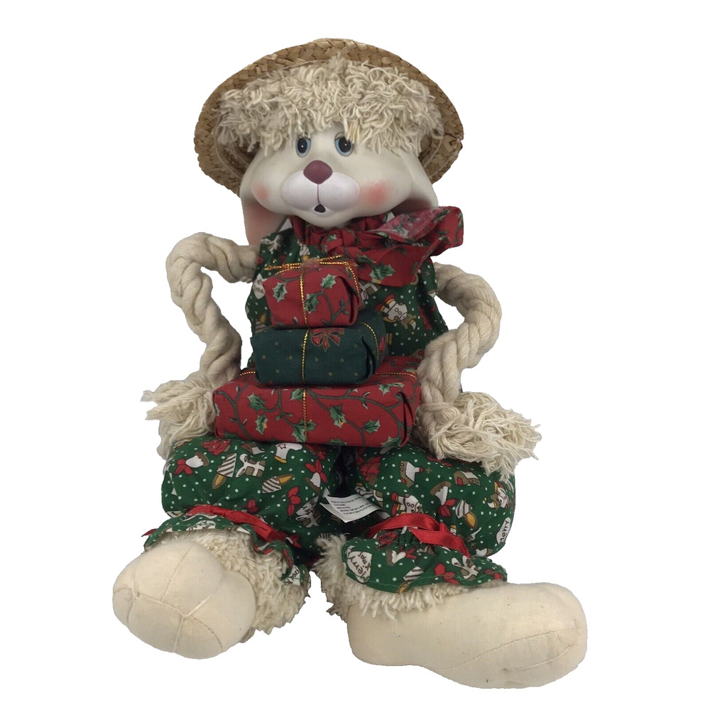 House Of Lloyd 1994 Floyd Bunny Shelf Sitter Rabbit Porcelain Rope Arms Vintage